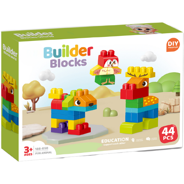 Set de Constructie Animalute Haioase 44 Piese 3 Ani+ Multicolor