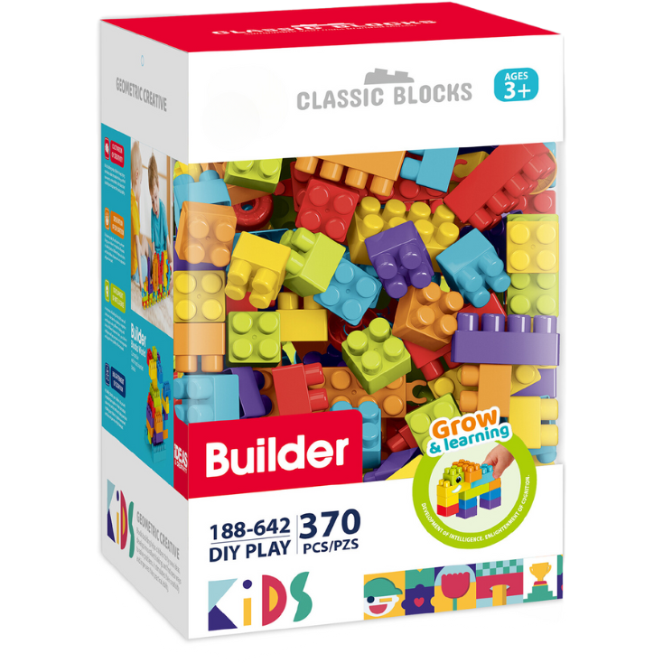 Set de Constructie Classic Blocks 370 Piese 3 Ani+ Multicolor