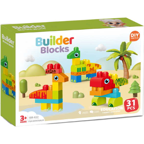 Set de Constructie Dinozauri Haiosi 31 Piese 3 Ani+ Multicolor