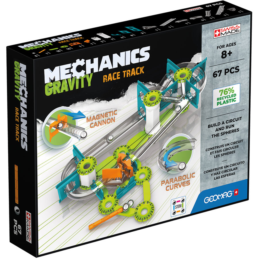 Set de constructie magnetic Mechanics Gravity Race Track 67 piese