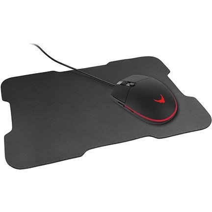 Set Gaming VSETMPX5 Mouse Optic cu Fir 3200DPI Iluminare LED + Mousepad Negru