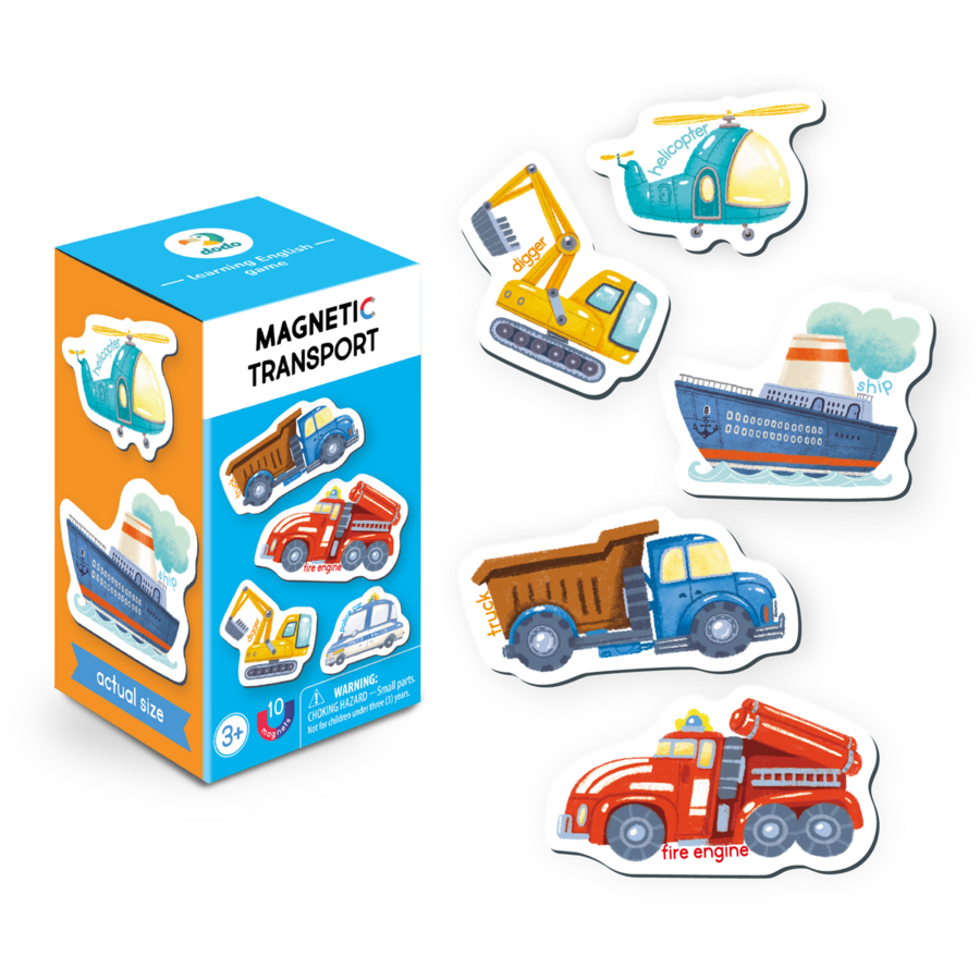 Set Magnetic Invat mijloacele de transport in lb engleza