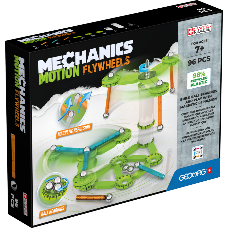 Set Magnetic Mechanics Motion 96 Piese 756 Multicolor
