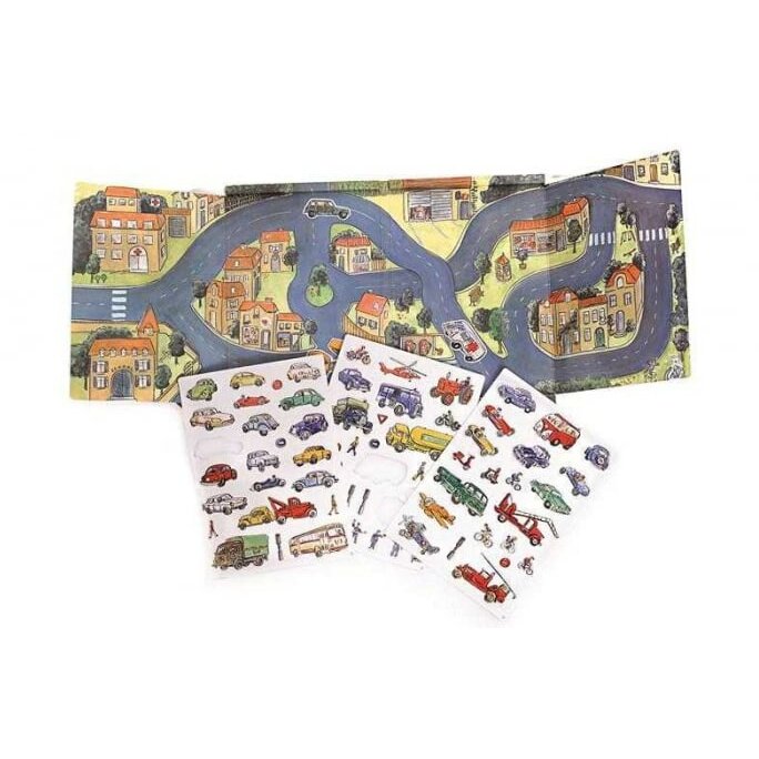 Set Magnetic Orasul Cu Masini Multicolor