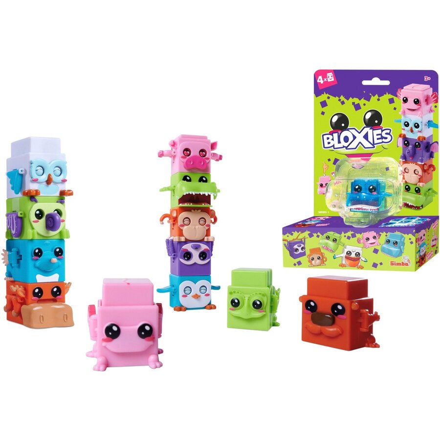 Simba Bloxies Play Figures Series 1 (4-Pack) (Assorted Item, 4 Figures)