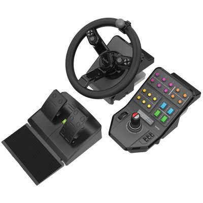 Simulator Volan Pedale si Panou Lateral de Control G Saitek Heavy Equipment Bundle Negru