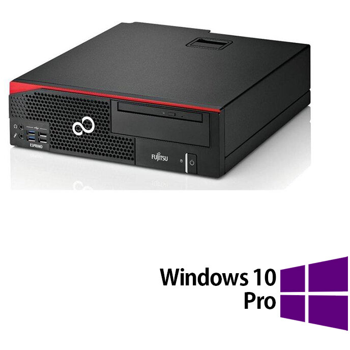 Sistem desktop Refurbished Esprimo D556 Intel Core i3-6100 8GB 256GB SSD Windows 10 Pro Black