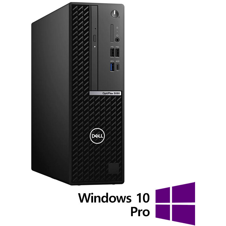 Sistem desktop Refurbished OptiPlex 5080 Intel Core i5-10500 16GB 512GB SSD Windows 10 Pro Black