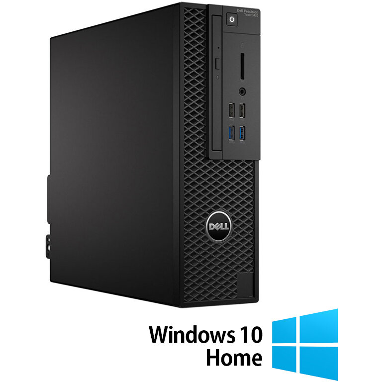 Sistem desktop Refurbished Precision 3420 Intel Core i7-6700 8GB 256GB SSD Windows 10 Home Black