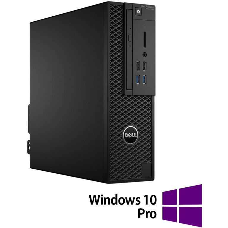 Sistem desktop Refurbished Precision 3420 Intel Core i7-6700 8GB 256GB SSD Windows 10 Pro Black