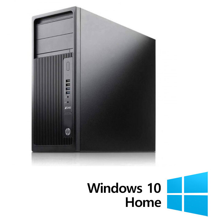 Sistem desktop Refurbished Z240 Intel Core i7-6700 16GB 256GB SSD Windows 10 Home Black