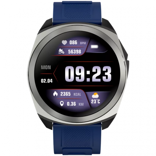 Smartwatch CNS-SW83SS IPS 1.32inch 192MB Curea Silicon IP68 Albastru