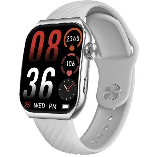 Smartwatch T-FIT 400 C Ecran 1.96inch AMOLED Puls Tensiune SpO2 Apelare prin Bluetooth IP67 Argintiu