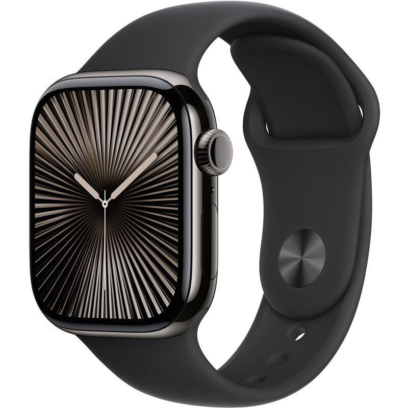 Smartwatch Watch S10 Cellular 42mm Slate Titanium Case Black Sport Band - S/M