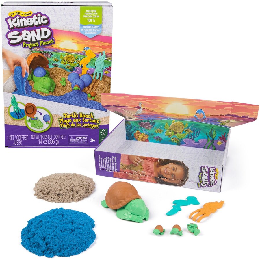 Spin Master Kinetic Sand Project Planet - Turtle Playset, Play Sand (680 grams of sand)