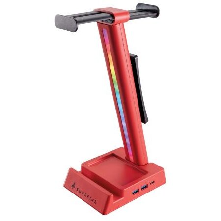 Stand Casti Vinson N2 Dual Gaming RGB USB HUB Rosu