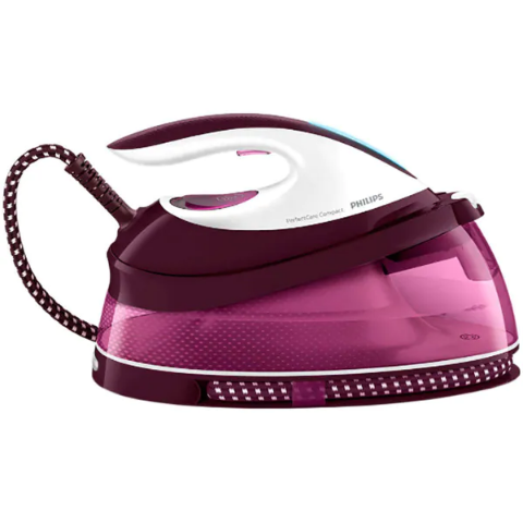 Statie de Calcat PerfectCare Compact GC7842/40 Optimal Temp Talpa Steam Glide 120g/min 400g Abur 6.5bar Smart Calc Clean Violet