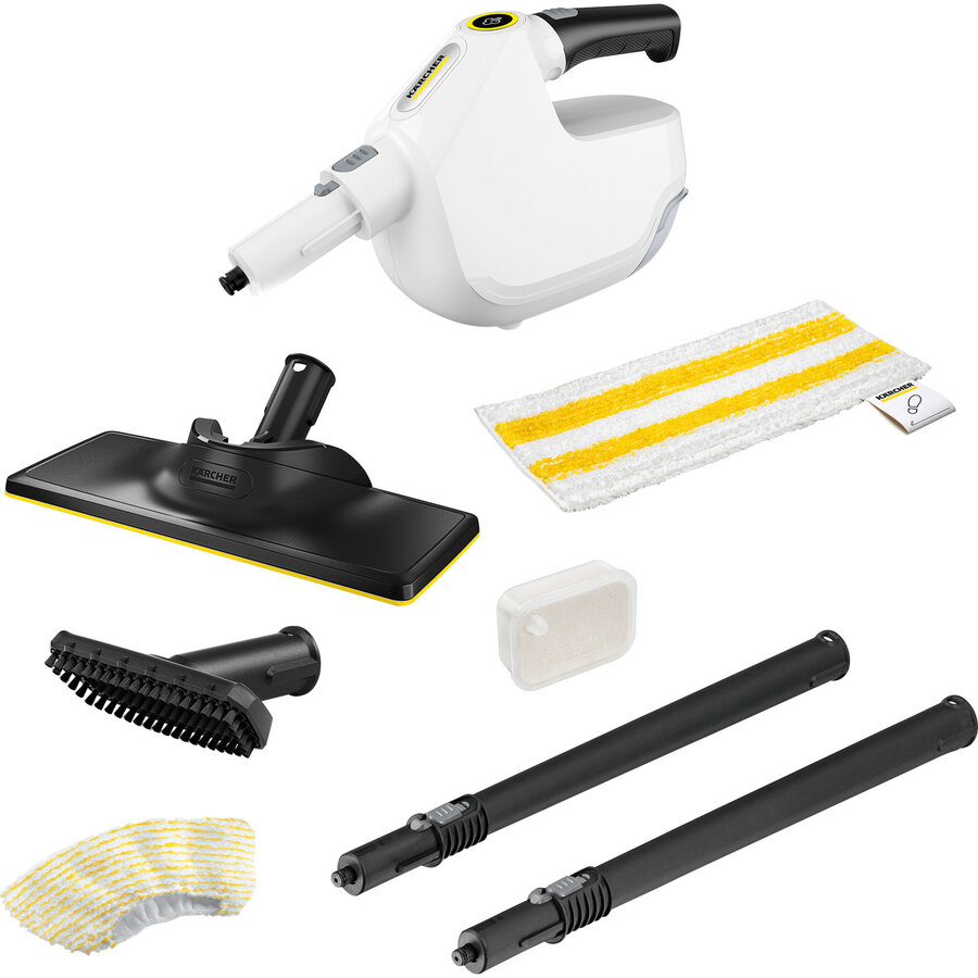 steam cleaner SC 1 Multi & Up (white, 1,300 watts, with EasyFix Large floor cleaning set)