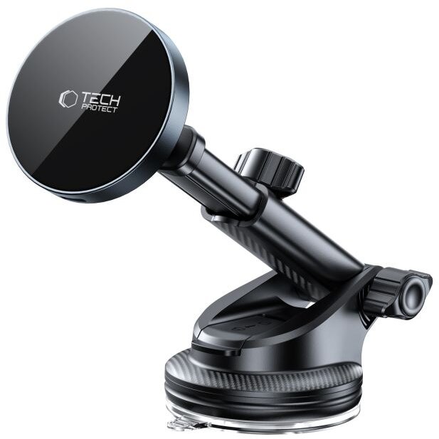 Suport Auto MM15W-V5 Magnetic 2in1 Compatibil MagSafe Incarcare Wireless 15W Cablu USB-C 1M Inclus Negru