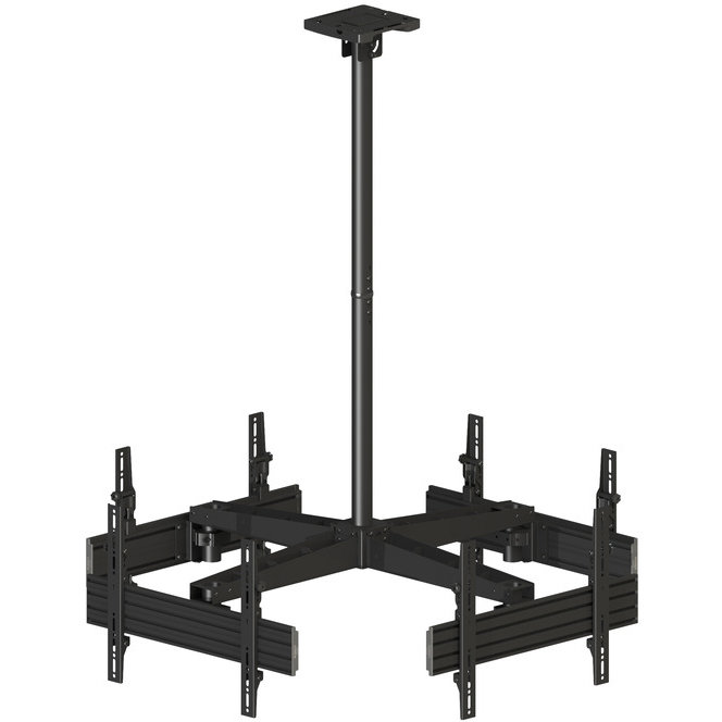 Suport de tavan pentru 4 televizoare 40 - 65 inch Black