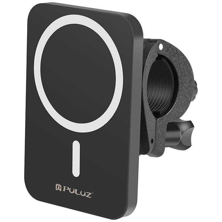 Suport Telefon PU605B cu Incarcator Wireless Magnetic Qi Rotativ 360 Grade Putere 15W Negru