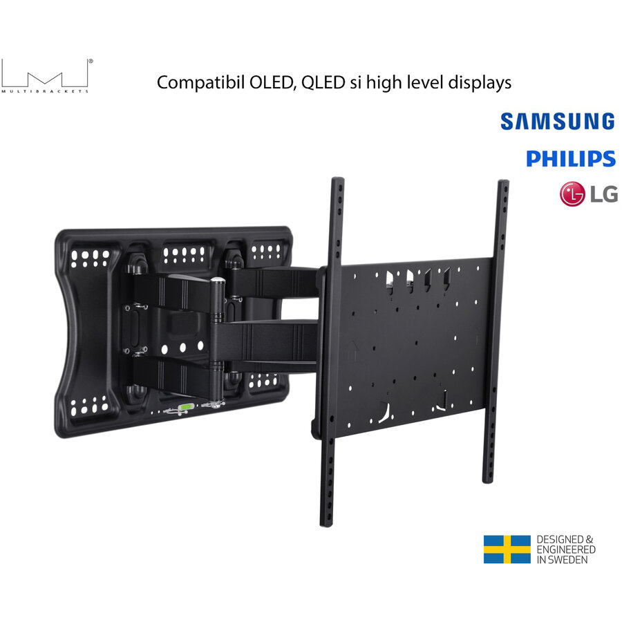 Suport TV De Perete Tilt&Turn Super Slim HD 40-86 Max 52kg Negru