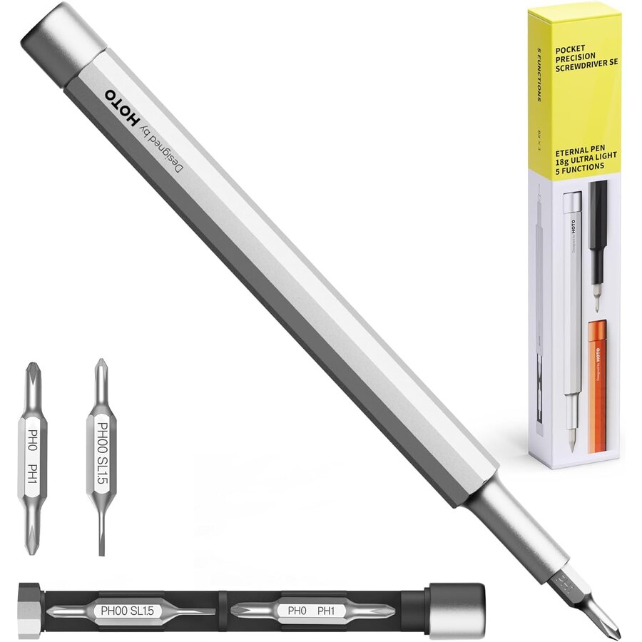 Surubelnita de Precizie de Buzunar si Pix QWLSD013-S 5in1 Argintiu