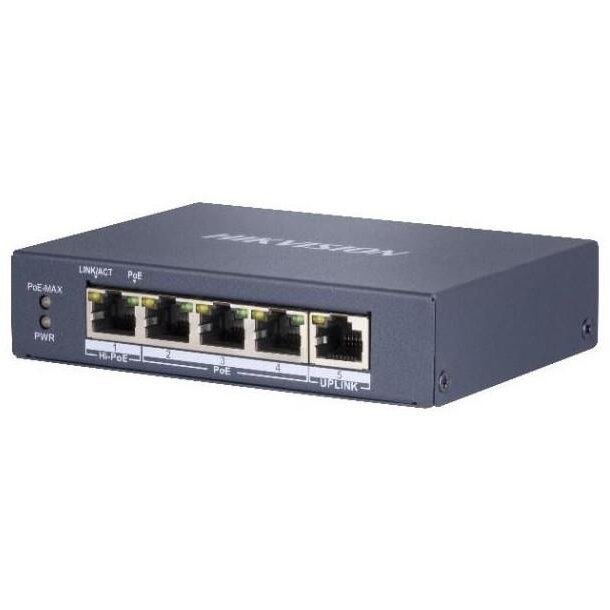 Switch 5 Porturi 1X HIPOE 3XPOE  Gri