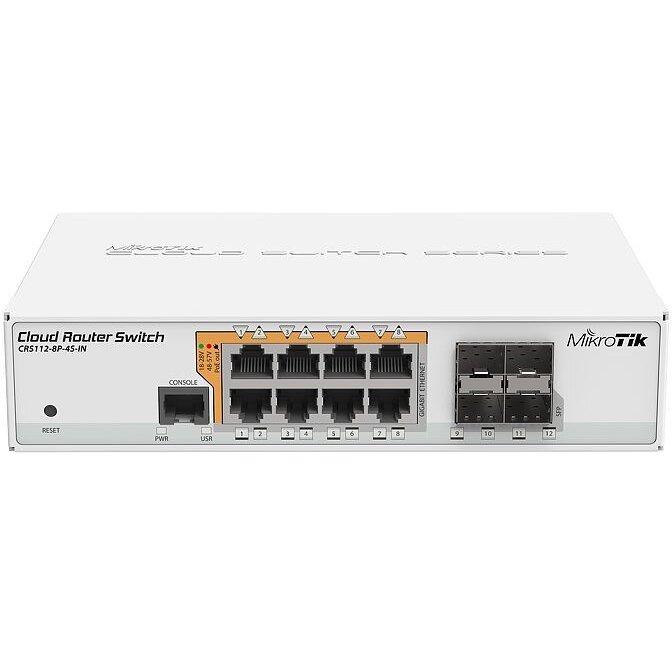 Switch CRS112-8P-4S-IN switch Gigabit Ethernet (10/100/1000) Power over Ethernet (PoE) White