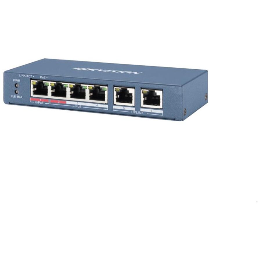 Switch L2 Unmanaged 4 10/100M RJ45 POE Ports Gri