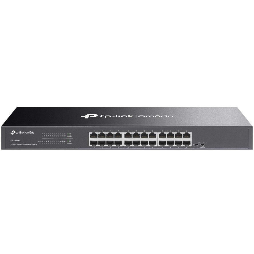 Switch Omada Easy Smart DS1024G 24 Porturi Gigabit Fara Management Carcasa Metalica Montabila in Rack Negru