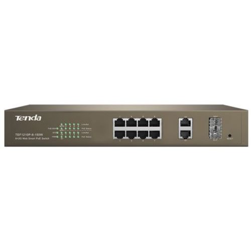 Switch TEF1210P-8-150W  8 x 10/100Mbps + 2 Gigabit Combo Web Smart PoE Switch