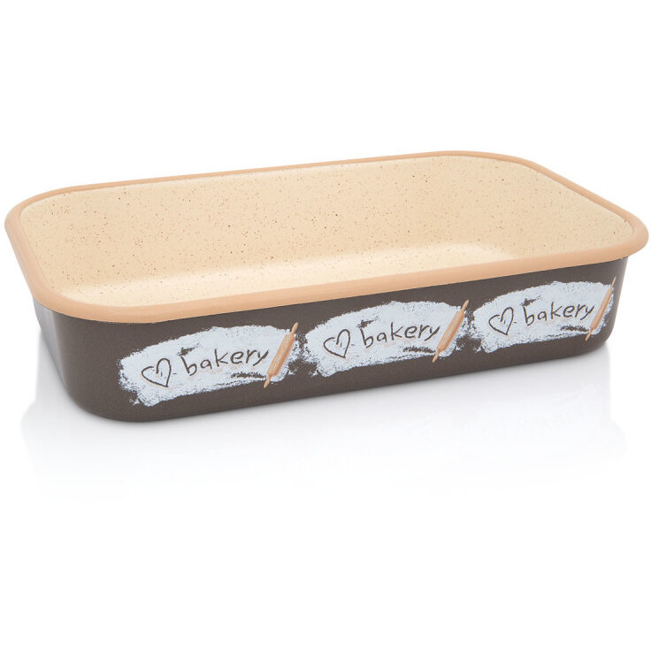 Tava pentru Copt Bakery 3.7L Lungime 32CM Emailata Maro/Bej