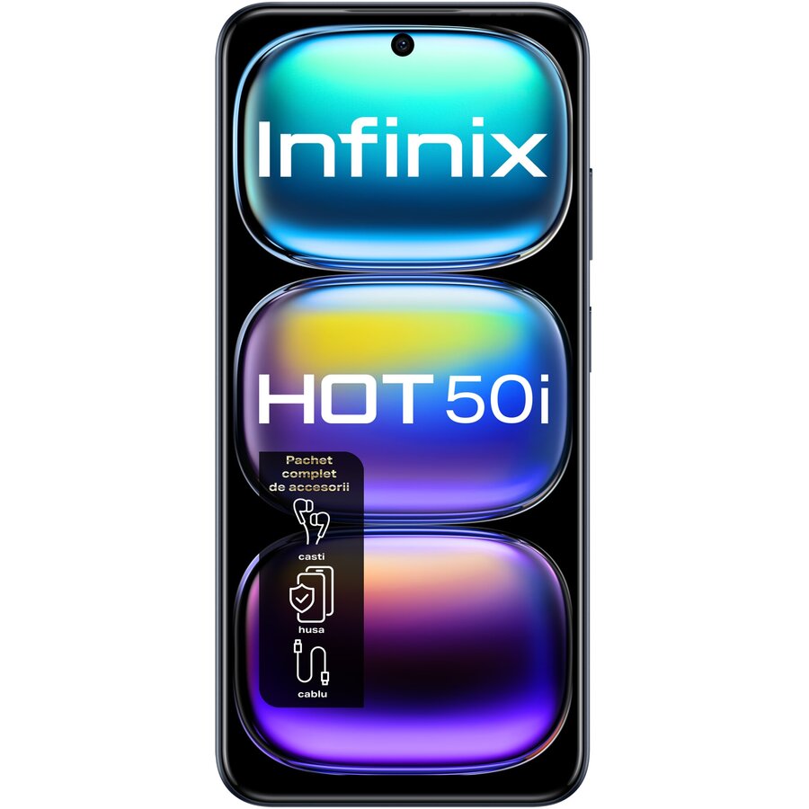 Telefon mobil Hot 50i 128GB 4GB RAM Dual Sim 4G Sleek Black