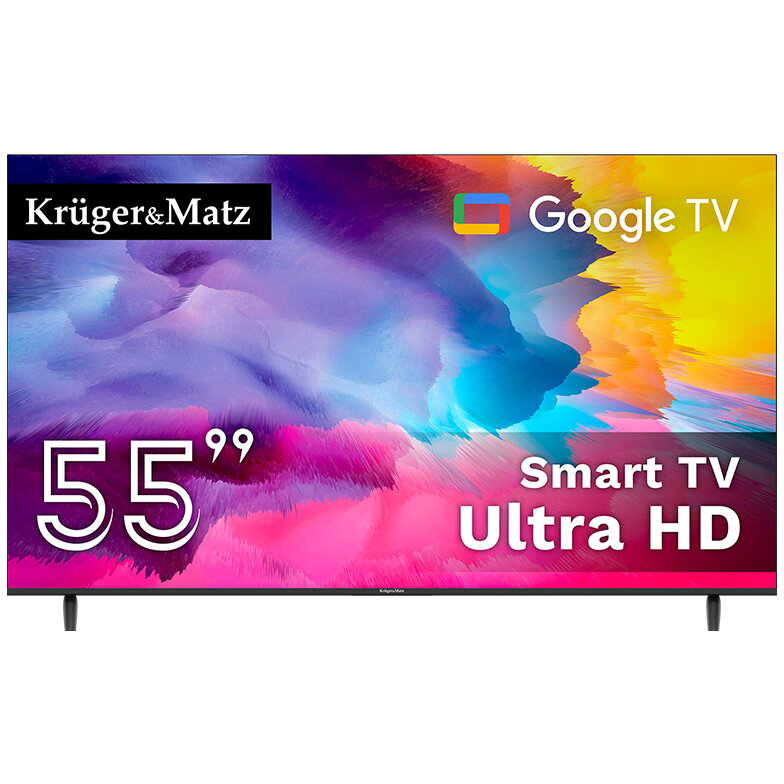 Televizor LED Smart KM0255UHD-G 55Inch Ultra HD Google TV Wi-Fi Negru