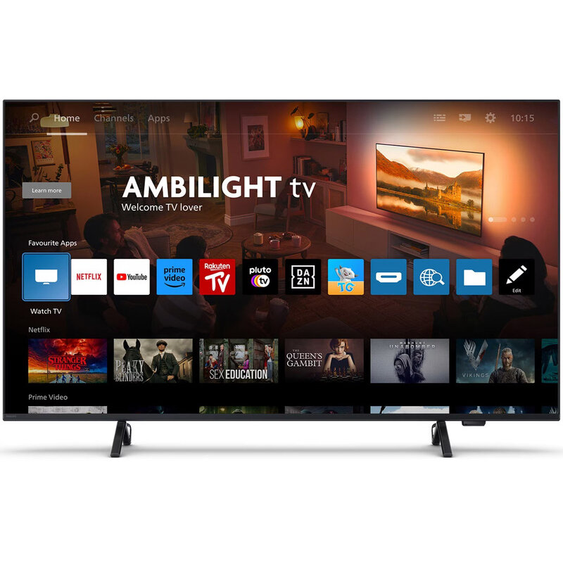 Televizor Smart 43PUS8319/12 Seria PUS8319/12 108cm 4K UHD HDR Ambilight Pe 3 Laturi Negru