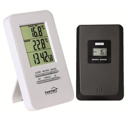 Termometru HC11 Cu ceas Afisare temperatura exterior interior Alb