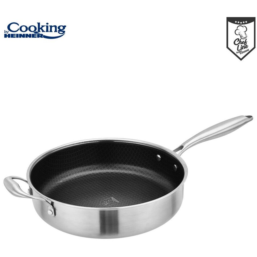 Tigaie Inox + Capac  28x7.5 Cm Argintiu