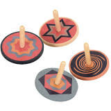 Titirez Colorat Din Lemn Cu Desene Grafice