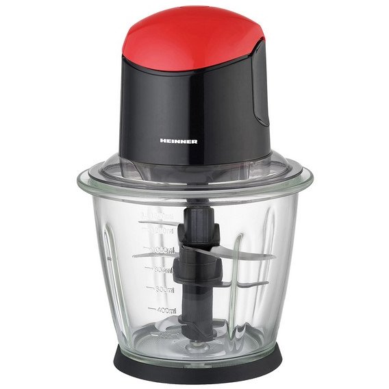 Tocator de legume HMC-K500BKR 500W 1.5 litri 3 cutite Negru / Rosu