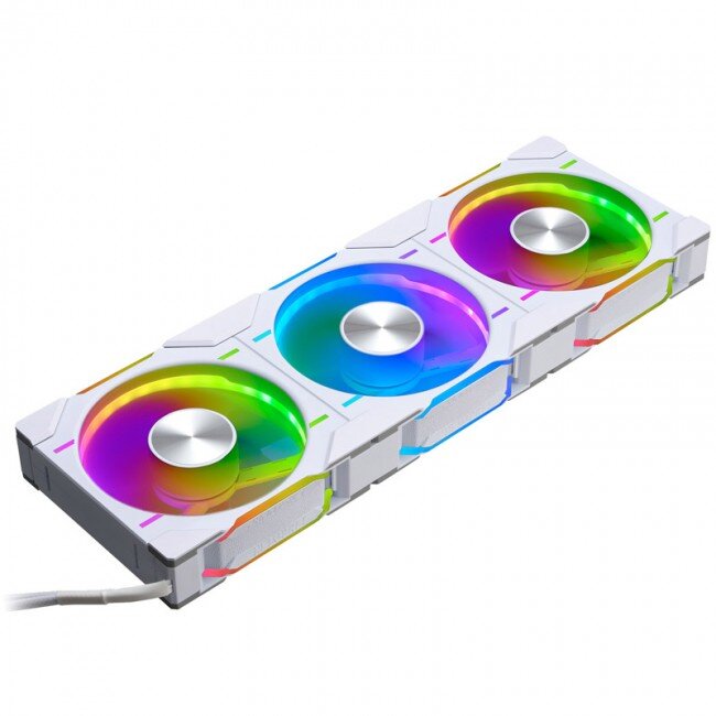 Ventilator Carcasa x3 D30 PWM Regular Airflow D-RGB 120mm Alb