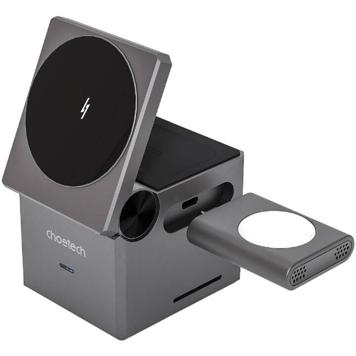 Ładowarka indukcyjna Choetech T632-F 3w1 15W (czarna)