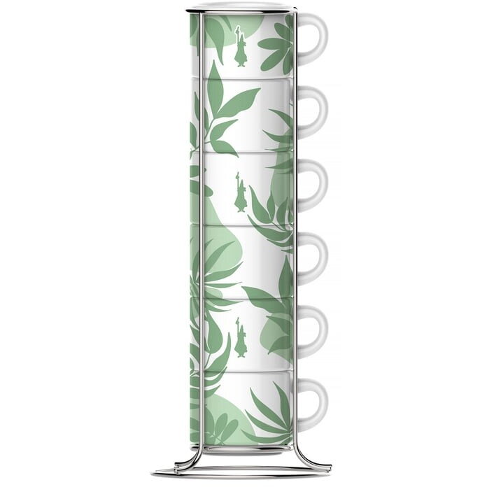  Primavera Set of 6 espresso cups on stand - Green
