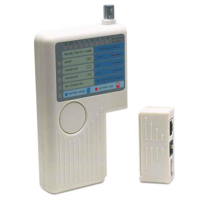  tester de cablu 4-in-1 RJ45/RJ11/USB/BNC       beige retail