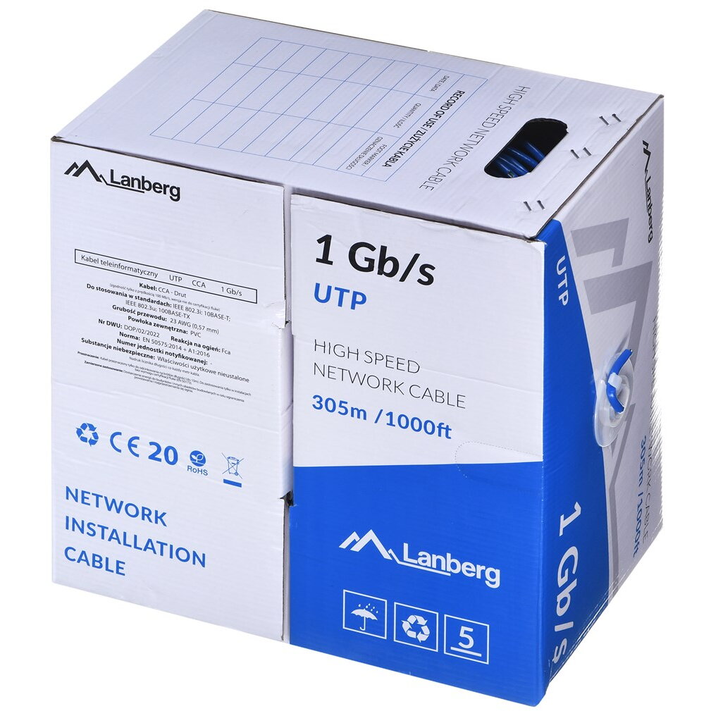  UTP CABLE 1GB/S 305M WIRE CCA BLUE