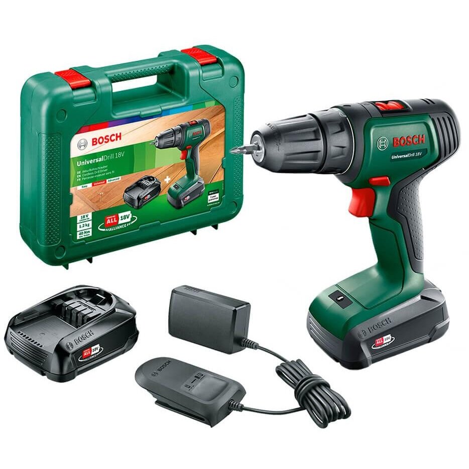 Masina De Gaurit/Insurubat 06039D4002 Cu Acumulator 2 Trepte De Putere EasyDrill 18V-40 Verde/Negru