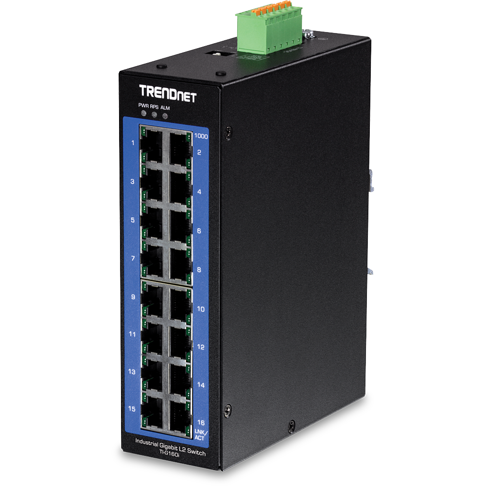 16-Port Industr. Gigabit L2 Managed DIN-Rail 
