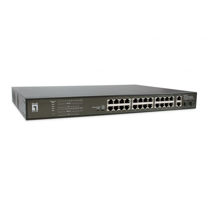24x FE FGP-2831 2xGE 2xGSFP 19 390W 24xPoE+
