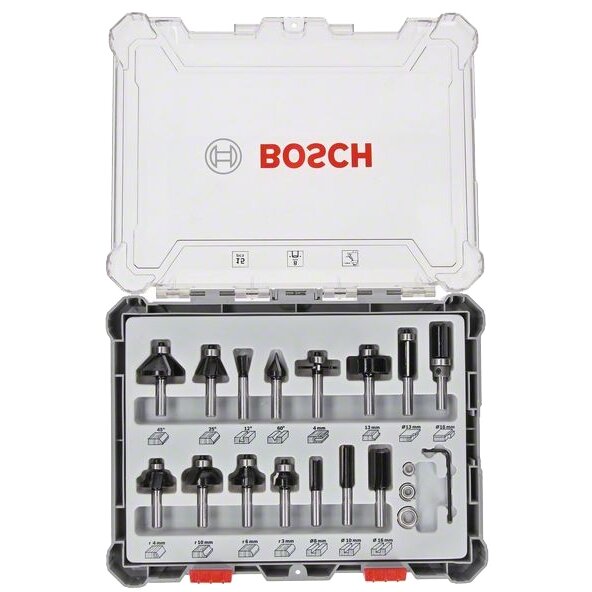 2607017472 - Set 15 freze, tija 8 mm, ambalaj plastic 
