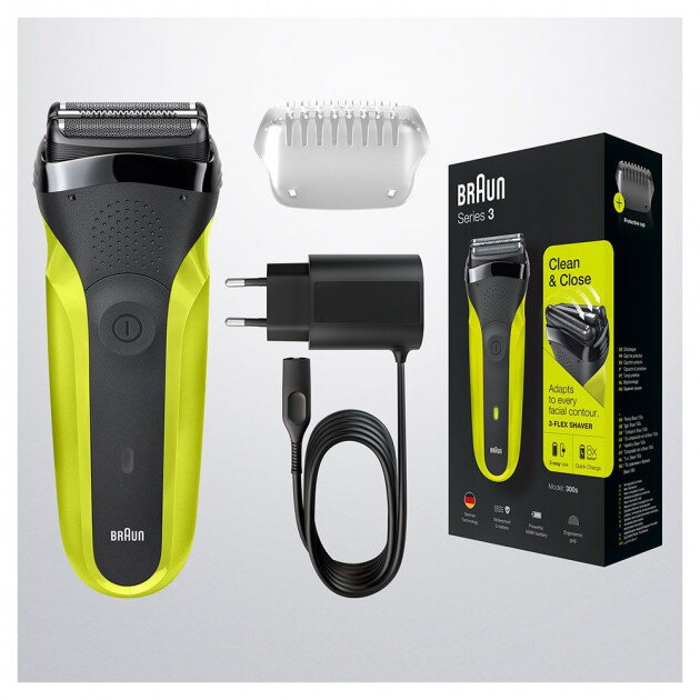 300s Shaver, Cordless, Operating time 30 min, Green